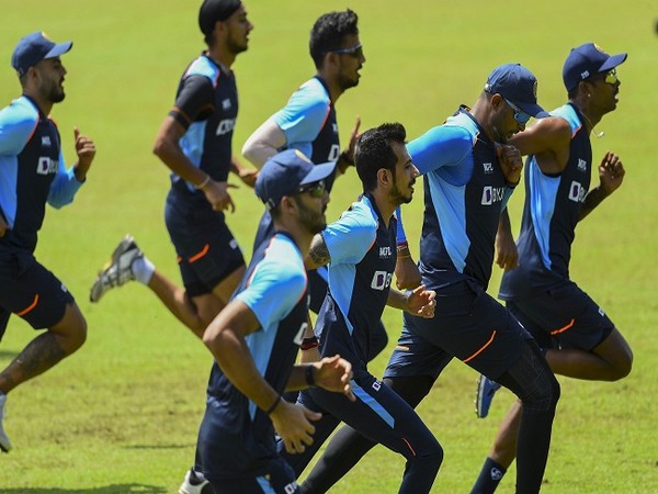 Indian players warming up | Twitter 