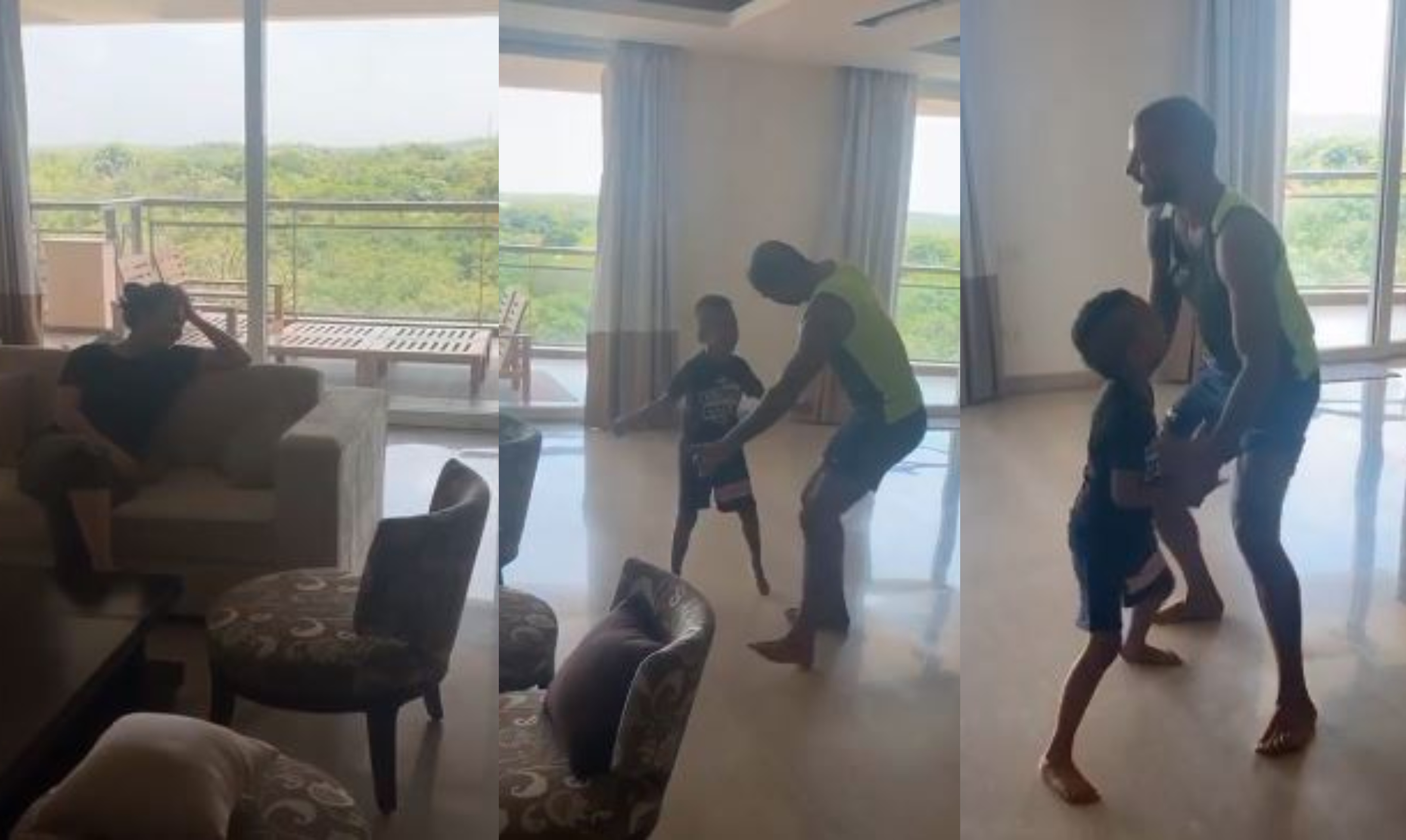 Dhawan trying to convince wife for dance along with son Zoravar | Instagram