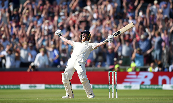 Ben Stokes celebrates after winning an amazing Test match for England | Getty