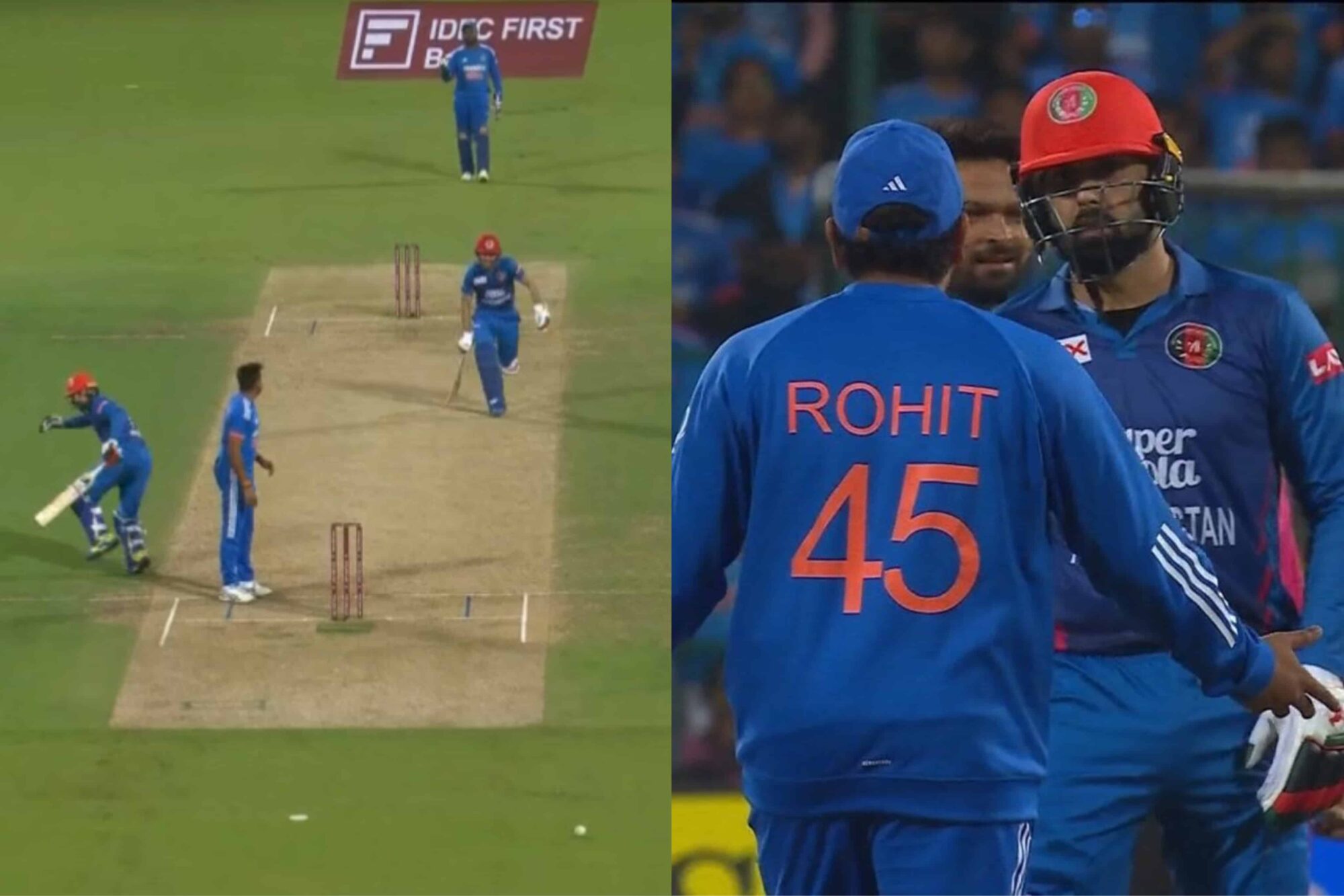 Rohit Sharma and Mohammad Nabi had a heated argument over controversial run | X