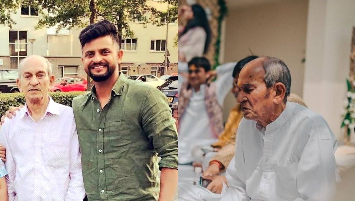 Suresh Raina with his father | Twitter 