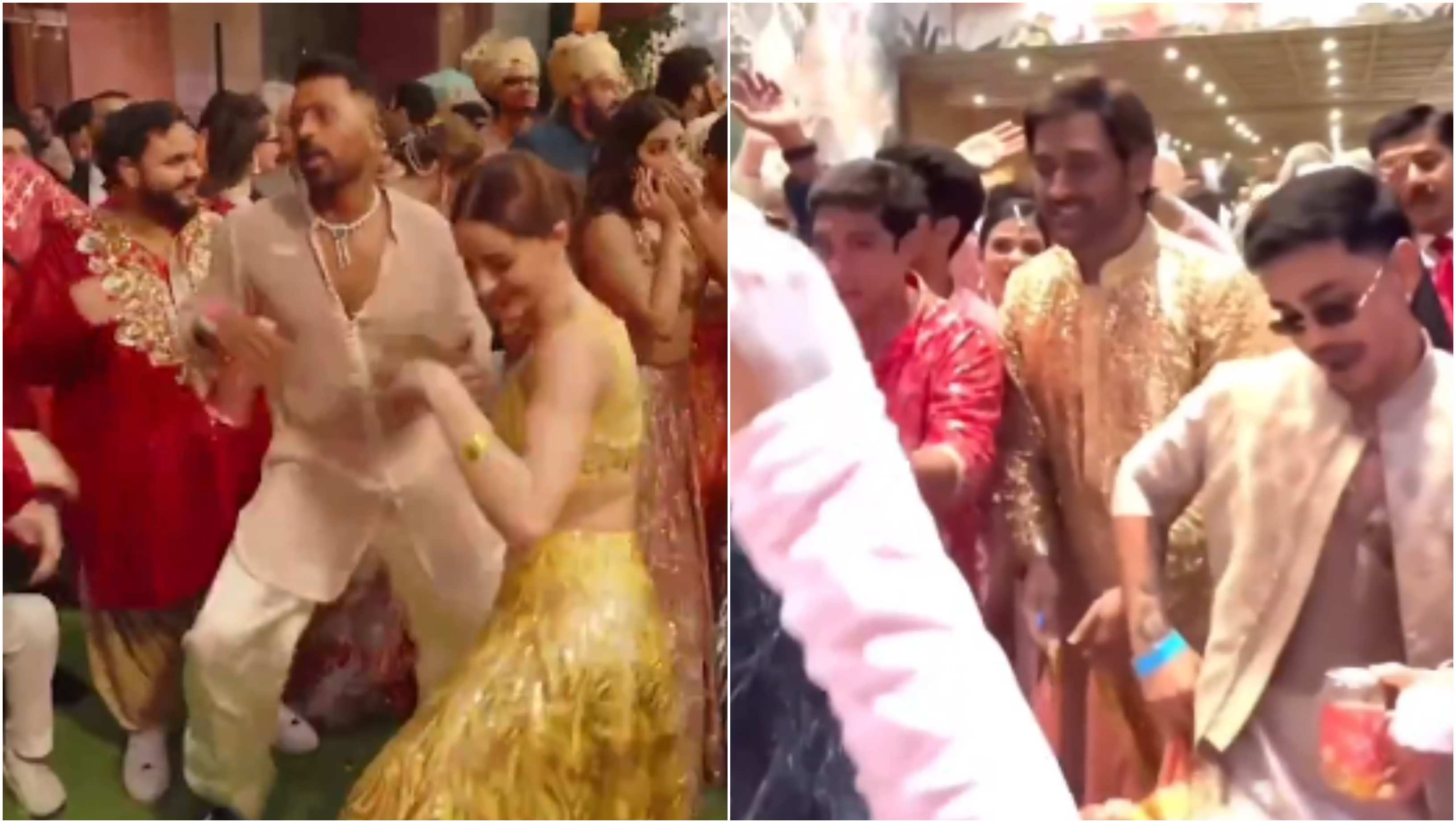 Hardik Pandya, MS Dhoni and Ishan Kishan shook their legs at Anant-Radhika wedding | Screengrab