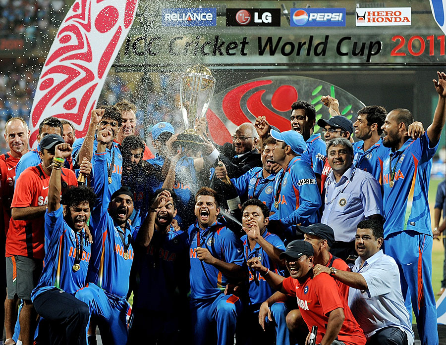 India celebrate the 10th anniversary of their 2011 World Cup win | AFP