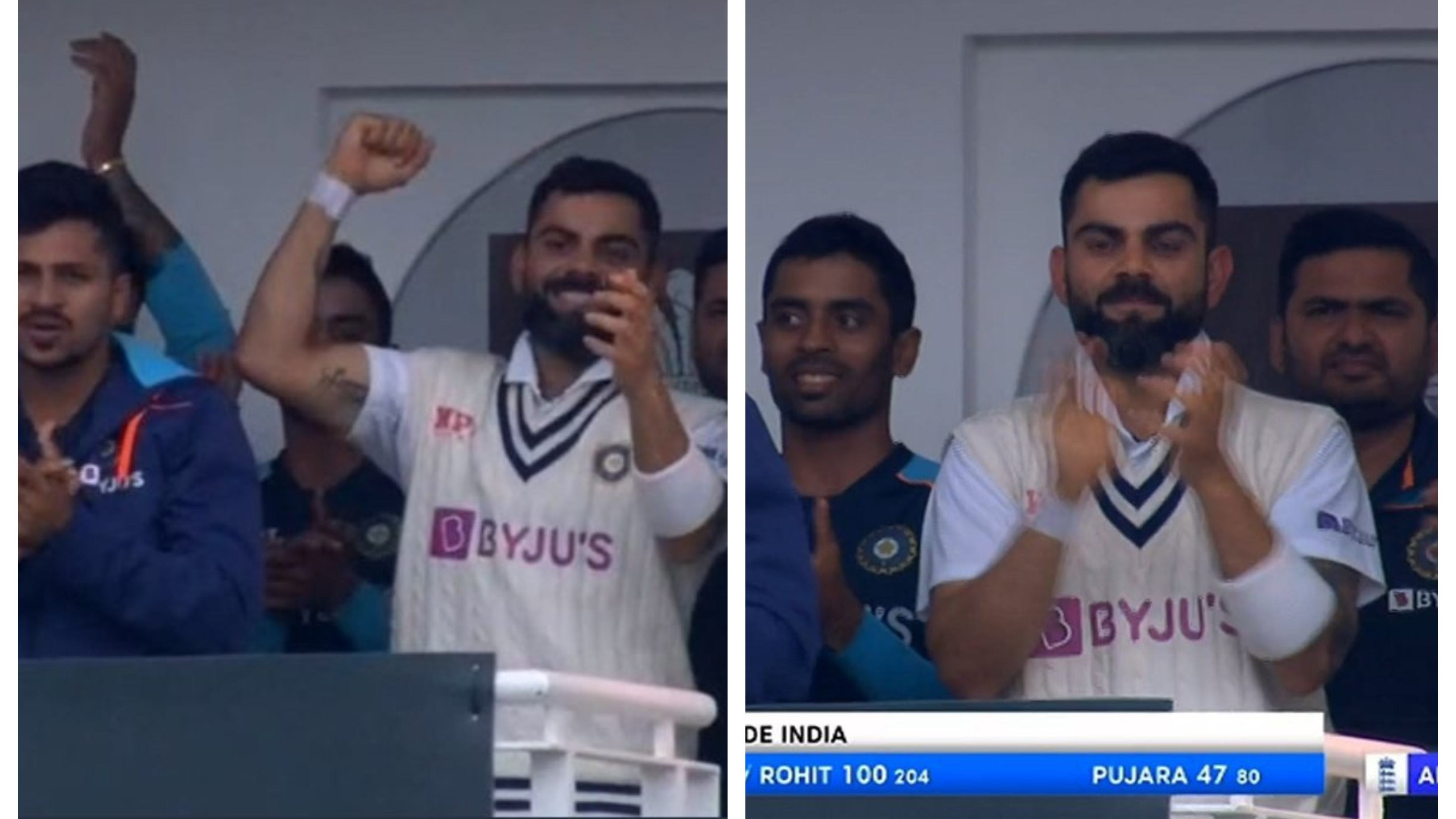 ENG v IND 2021: WATCH – Virat Kohli’s exhilarating celebration after Rohit Sharma reaches his ton at the Oval