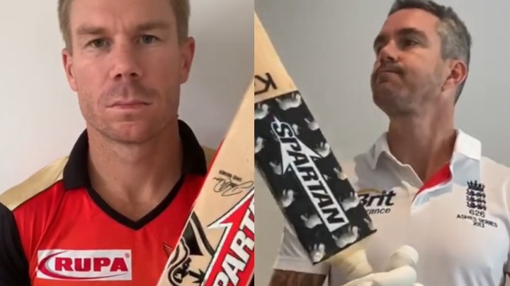 WATCH: David Warner brings 'magic bat' and passes it to Kevin Pietersen