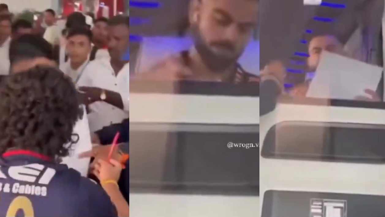 WATCH- Virat Kohli signs autograph for a RCB fan at Delhi airport before flying to Australia