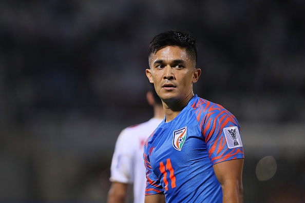 Sunil Chhetri has scored 94 goal in 150 appearances for India in international football | Getty