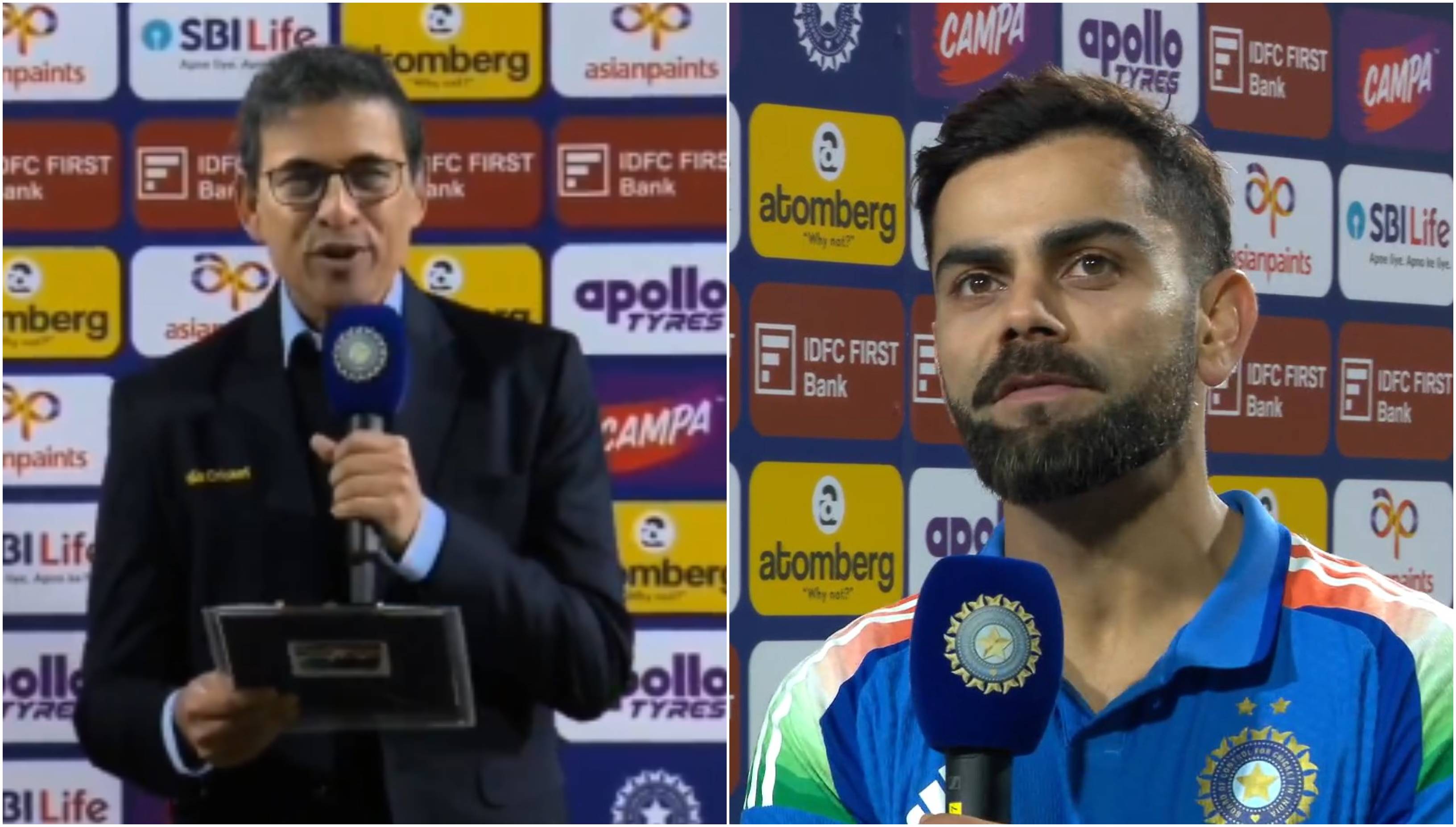 Harsha Bhogle and Virat Kohli | Screengrabs