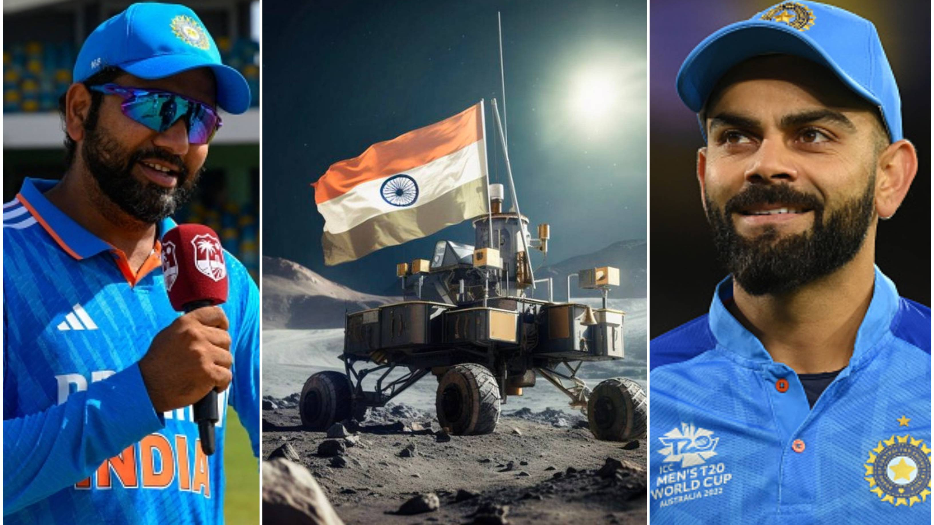 Kohli, Rohit lead wishes as India's moon mission Chandrayaan-3 lands on lunar south pole