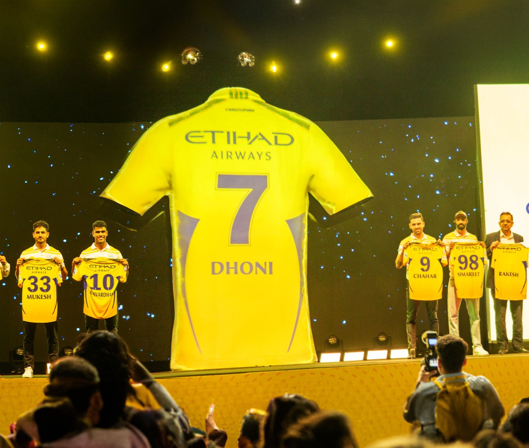 Several CSK stars attended the new sponsors reveal featuring MS Dhoni's jersey | CSK X