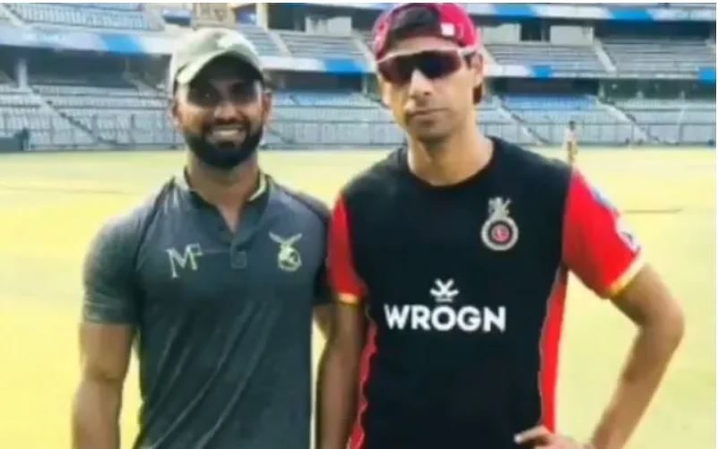 Karan Tiwari with Ashish Nehra | Twitter