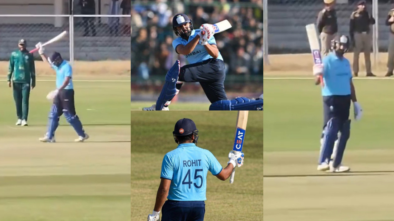WATCH- Rohit Sharma slams 155 in 94 balls as Mumbai defeats Sikkim by 8 wickets in VHT 2025